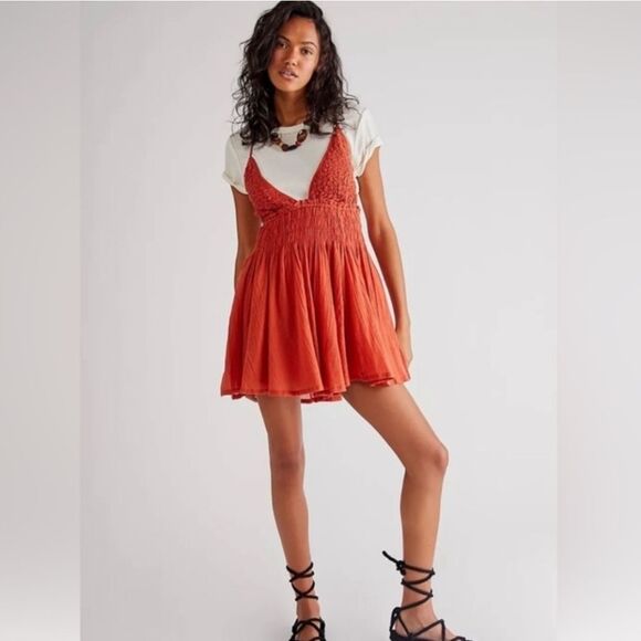 Free People Forever Favorite Mini Dress Cottagecore Boho Gauzy Beach Vacation - Picture 1 of 14